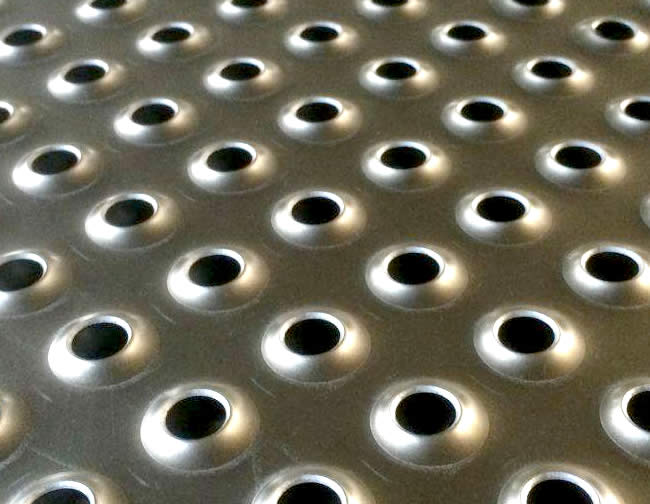 Perforated Anti Slip Steel Sheet, Dimple Round Pattern, Galvanized Anti corrison Finish